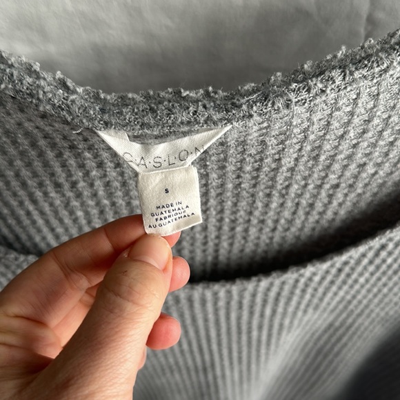 Nordstrom Caslon Hi/Lo waffle Knit Top - Picture 3 of 4